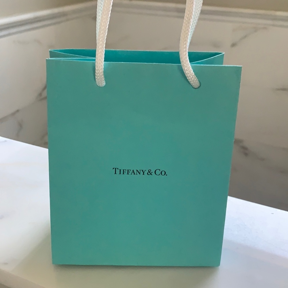 Tiffany and Co. little blue shopping bag.
